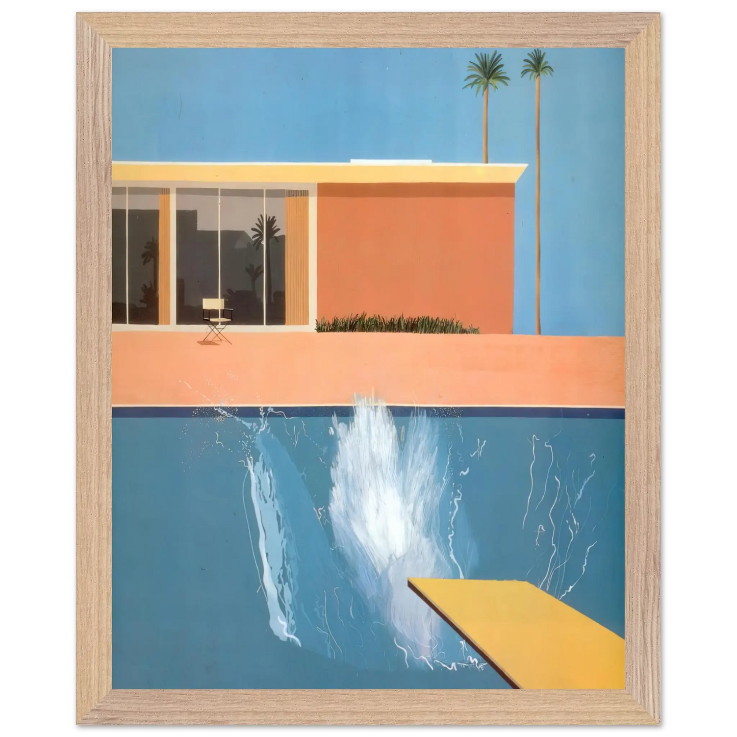 David Hockney - David Hockney Wall art - A1 (59.4 x 84.1  cm) - Premium Wooden Framed Poster With Fine Art Paper - White frame