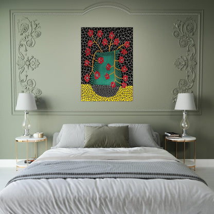 FLOWERS 1983 - Yayoi Kusama Brushed Aluminum Print - 70x100 cm / 28x40 inches | Yayoi Kusama Aluminum Print | Yayoi Kusama Prints