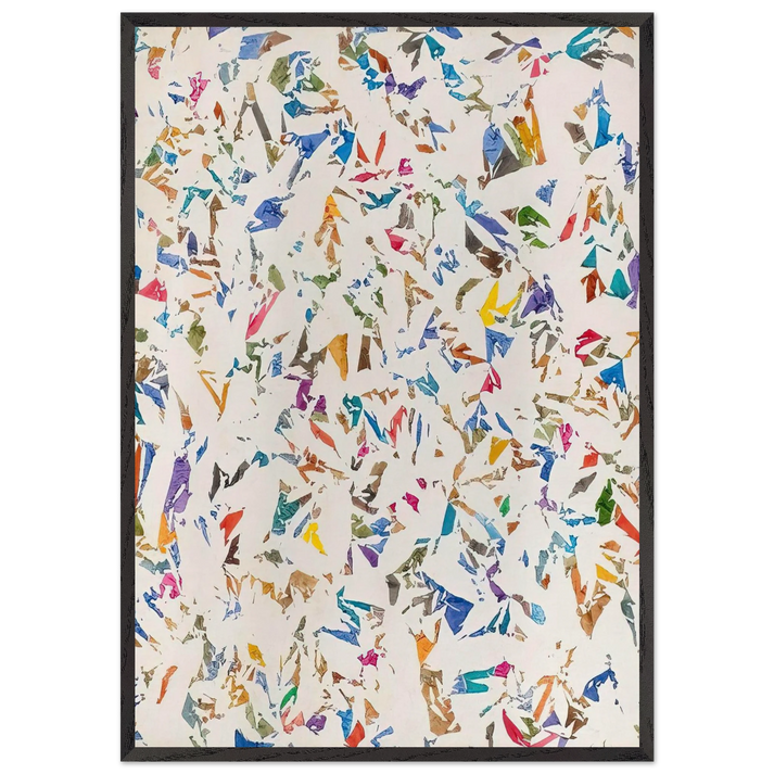Blanc - 1974 - Simon Hantai 70x100 cm / 28x40 inches Framed Art Print – Black Wooden Frame