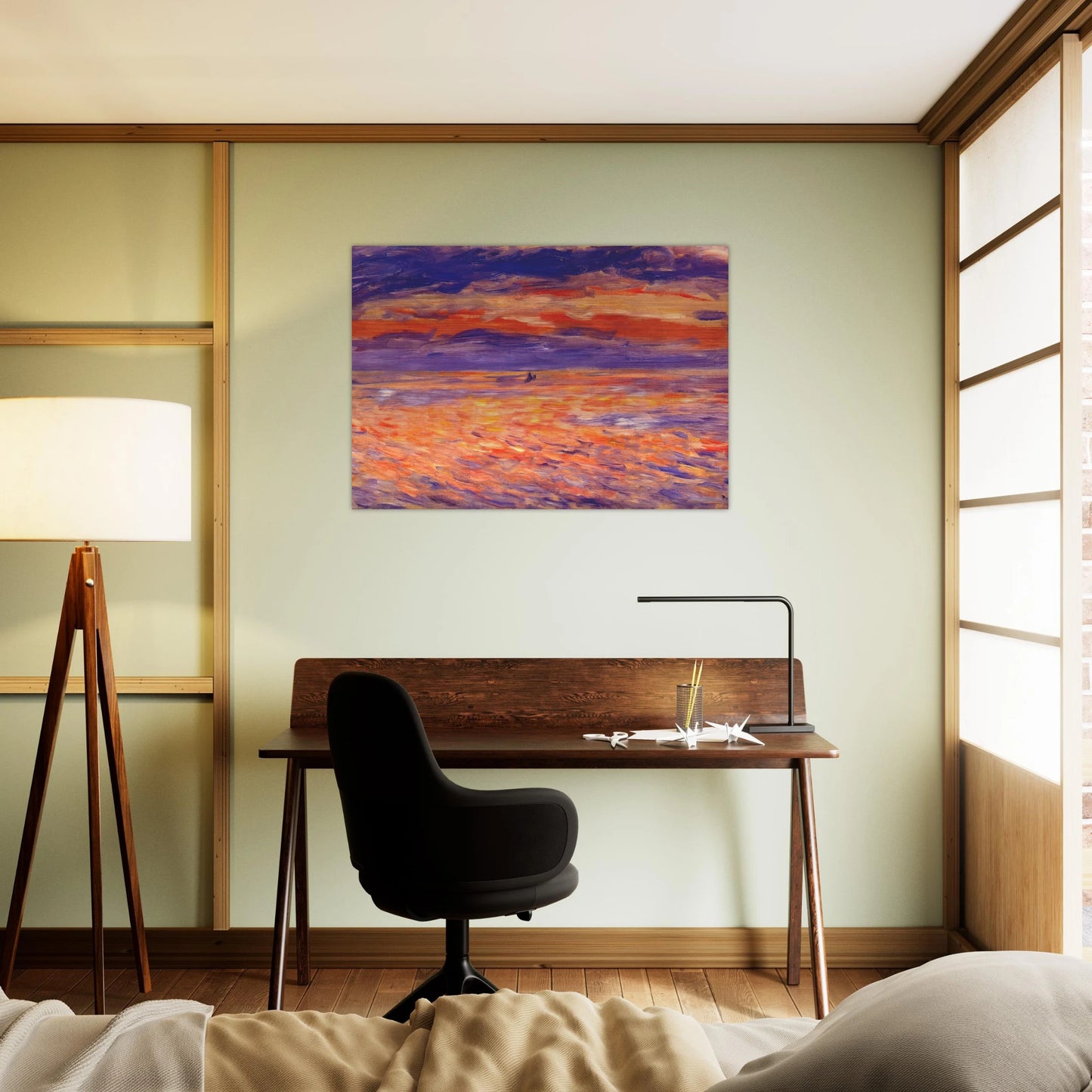 Sunset at sea - Pierre-Auguste Renoir Brushed Aluminum Print - 70x100 cm / 28x40 inches | Pierre-Auguste Renoir Aluminum Print | Pierre-Auguste Renoir Prints