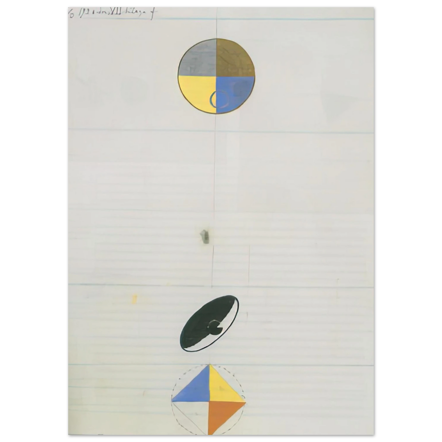 Hilma af Klint - SERIES NO VII NO 3F 1920 Wall art - 21x29.7 cm / 8x12" - Premium Wooden Framed Poster With Fine Art Paper - White frame