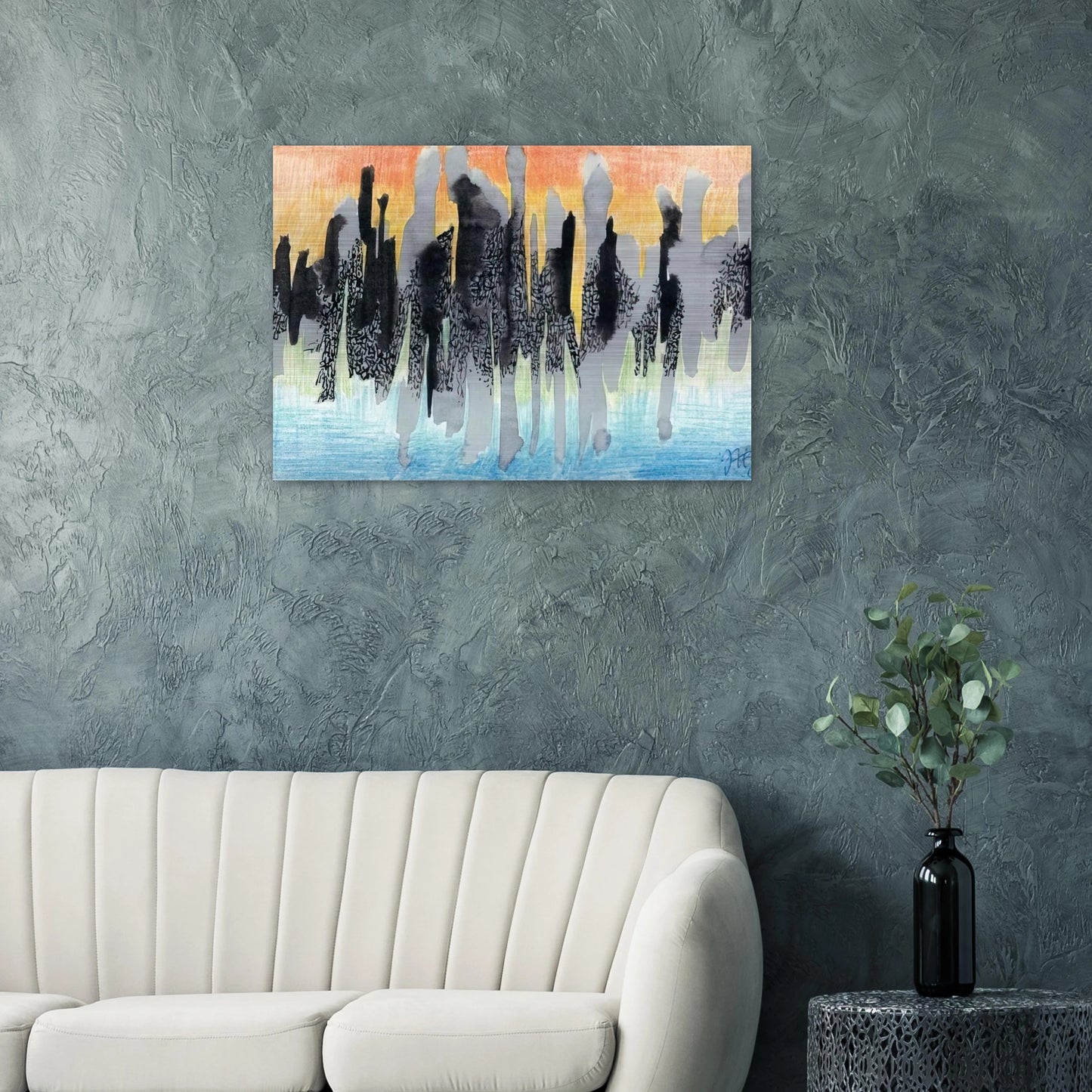 Flames - 1961 - Johannes Itten Brushed Aluminum Print - 70x100 cm / 28x40 inches | Johannes Itten Aluminum Print | Johannes Itten Prints