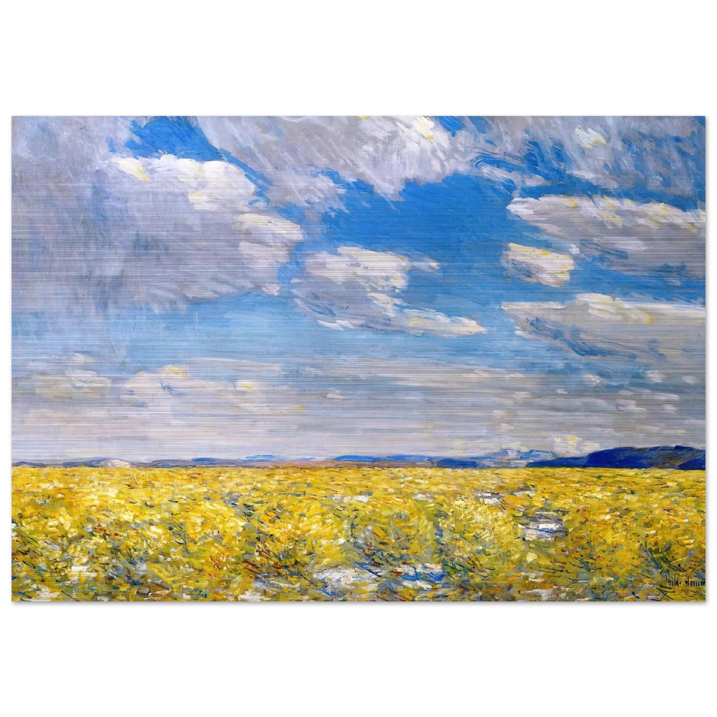 Afternoon Sky, Harney Desert - Childe Hassam Brushed Aluminum Print - 70x100 cm / 28x40 inches | Childe Hassam Aluminum Print | Childe Hassam Prints