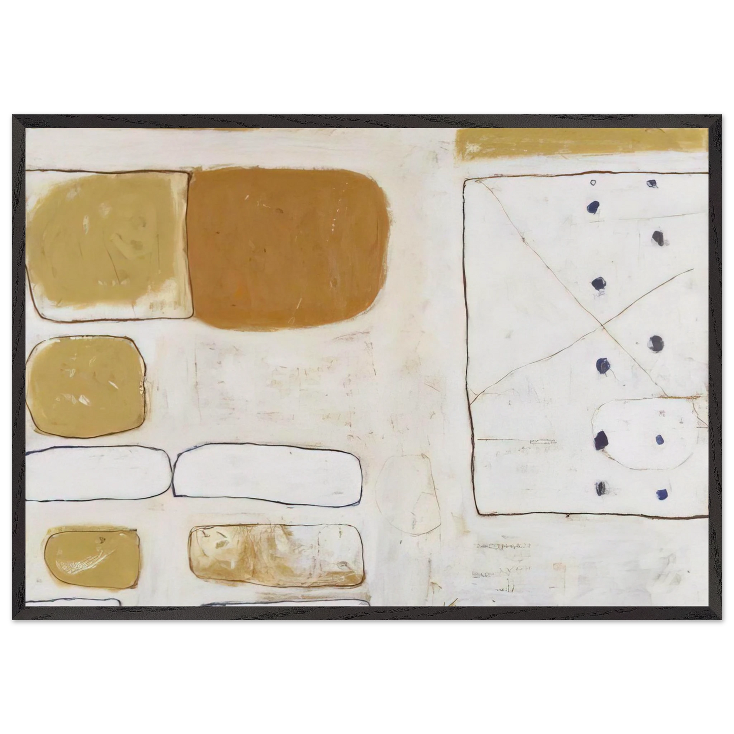 White Sand and Ochre - 1961 - William Scott 70x100 cm / 28x40 inches Framed Art Print – Black Wooden Frame