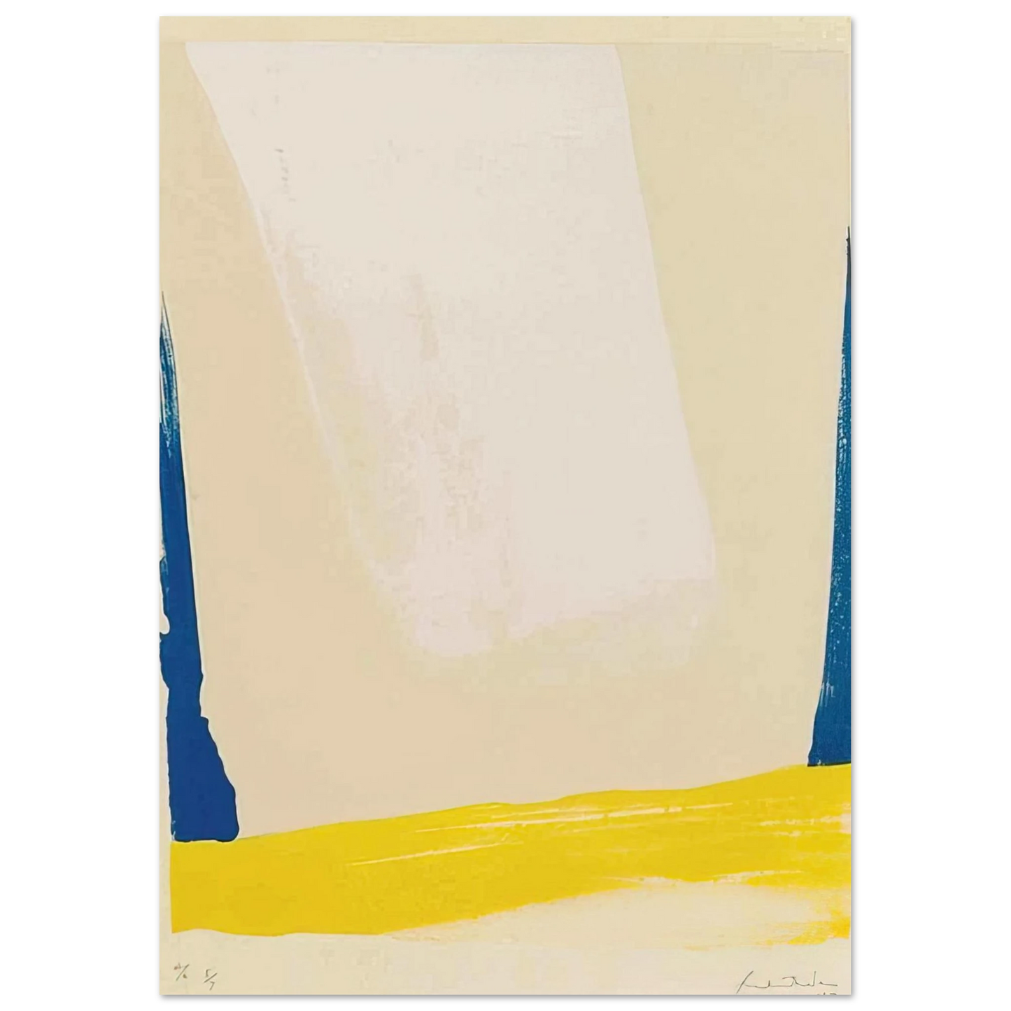 Helen Frankenthaler - White Portal - 1967 Wall art - 30x40 cm / 12x16 inches - Premium Wooden Framed Poster With Fine Art Paper-canvas - Black frame