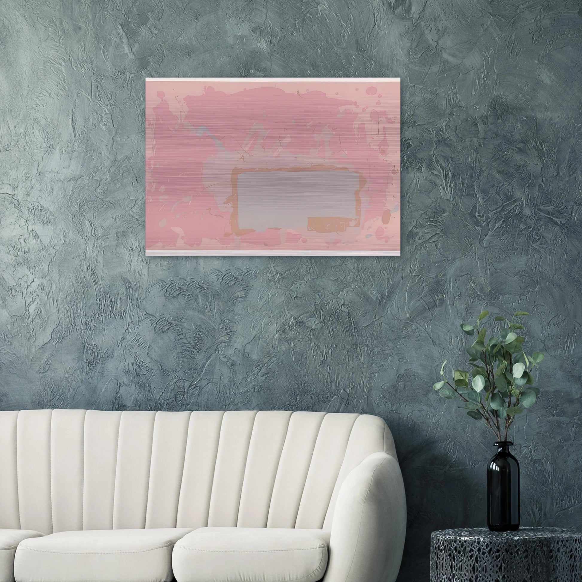 Grey  Blue on Pink - 1971 - John Hoyland Brushed Aluminum Print - 70x100 cm / 28x40 inches | John Hoyland Aluminum Print | John Hoyland Prints