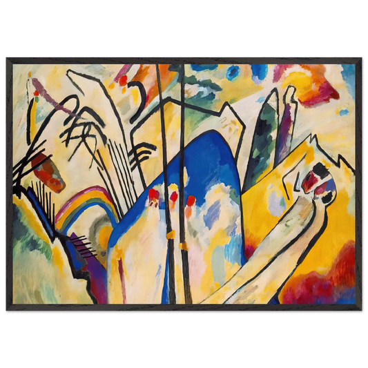COMPOSITION IV 1911 - Wassily Kandinsky 70x100 cm / 28x40 inches Framed Art Print – Black Wooden Frame