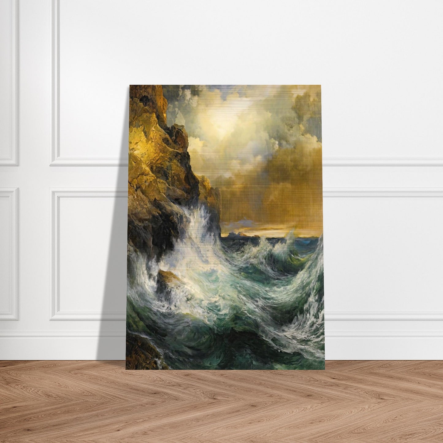 The Receding Wave - Thomas Moran Brushed Aluminum Print - 70x100 cm / 28x40 inches | Thomas Moran Aluminum Print | Thomas Moran Prints