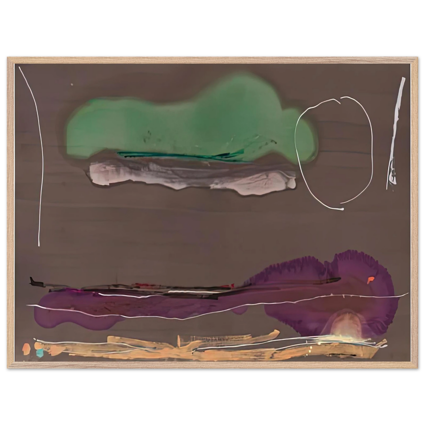 Helen Frankenthaler - Madrid, 1984- Wall Art - 30x40 cm / 12x16 inches - Premium Wooden Framed Poster With Fine Art Paper-canvas - Wood frame
