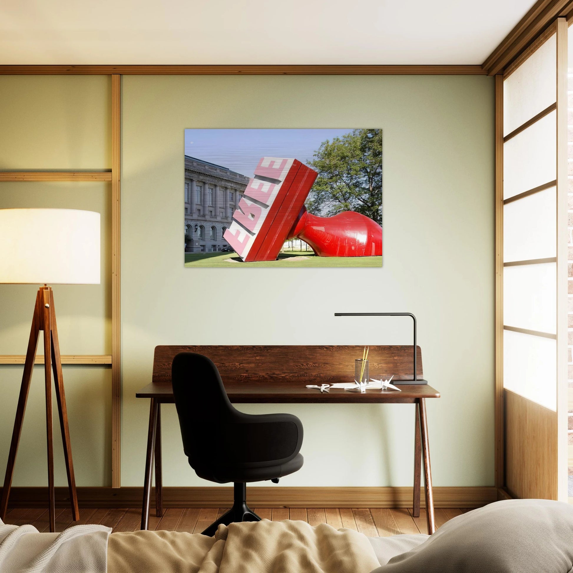 FREE STAMP AT CLEVELAND CITY HALL COLLABORATION WITH VAN BRUGGEN - Claes Oldenburg Brushed Aluminum Print - 70x100 cm / 28x40 inches | Claes Oldenburg Aluminum Print | Claes Oldenburg Prints