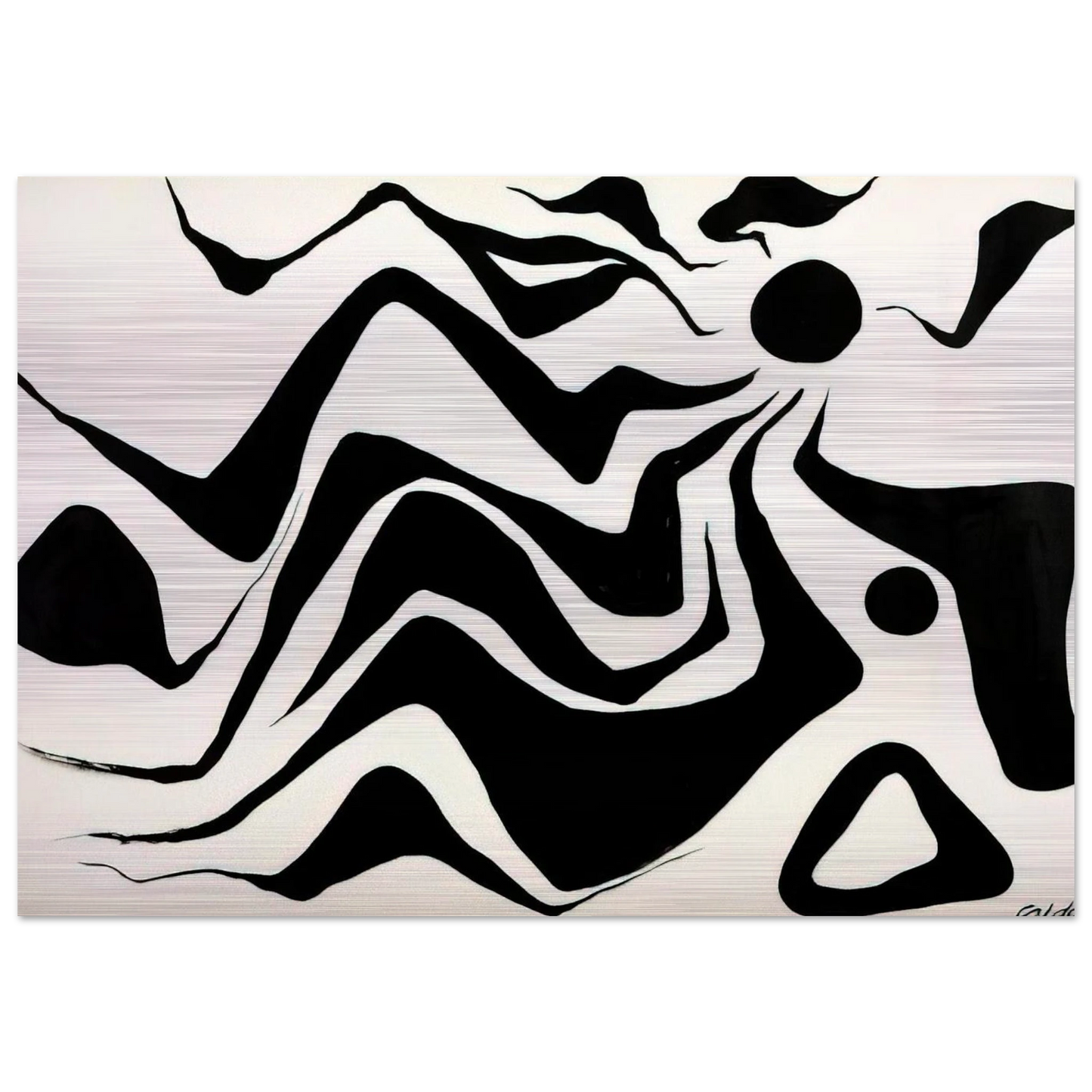 BLACK SUN 1953 - Alexander Calder Brushed Aluminum Print - 70x100 cm / 28x40 inches | Alexander Calder Aluminum Print | Alexander Calder Prints