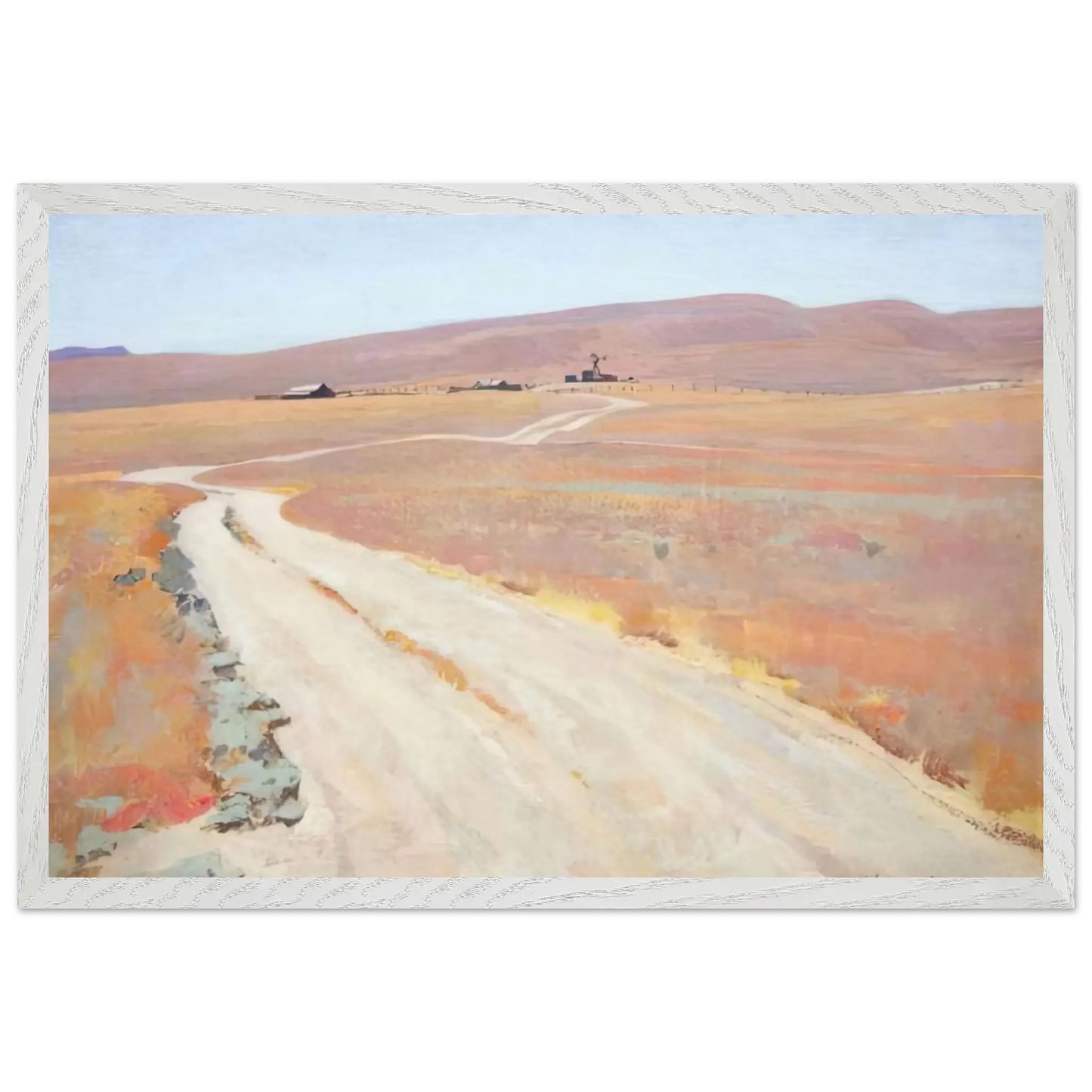 Maynard Dixon - ABANDONED RANCH 1935 Wall art - 70x100 cm / 28x40 Inches - Premium Wooden Framed Poster With Fine Art Paper - White frame