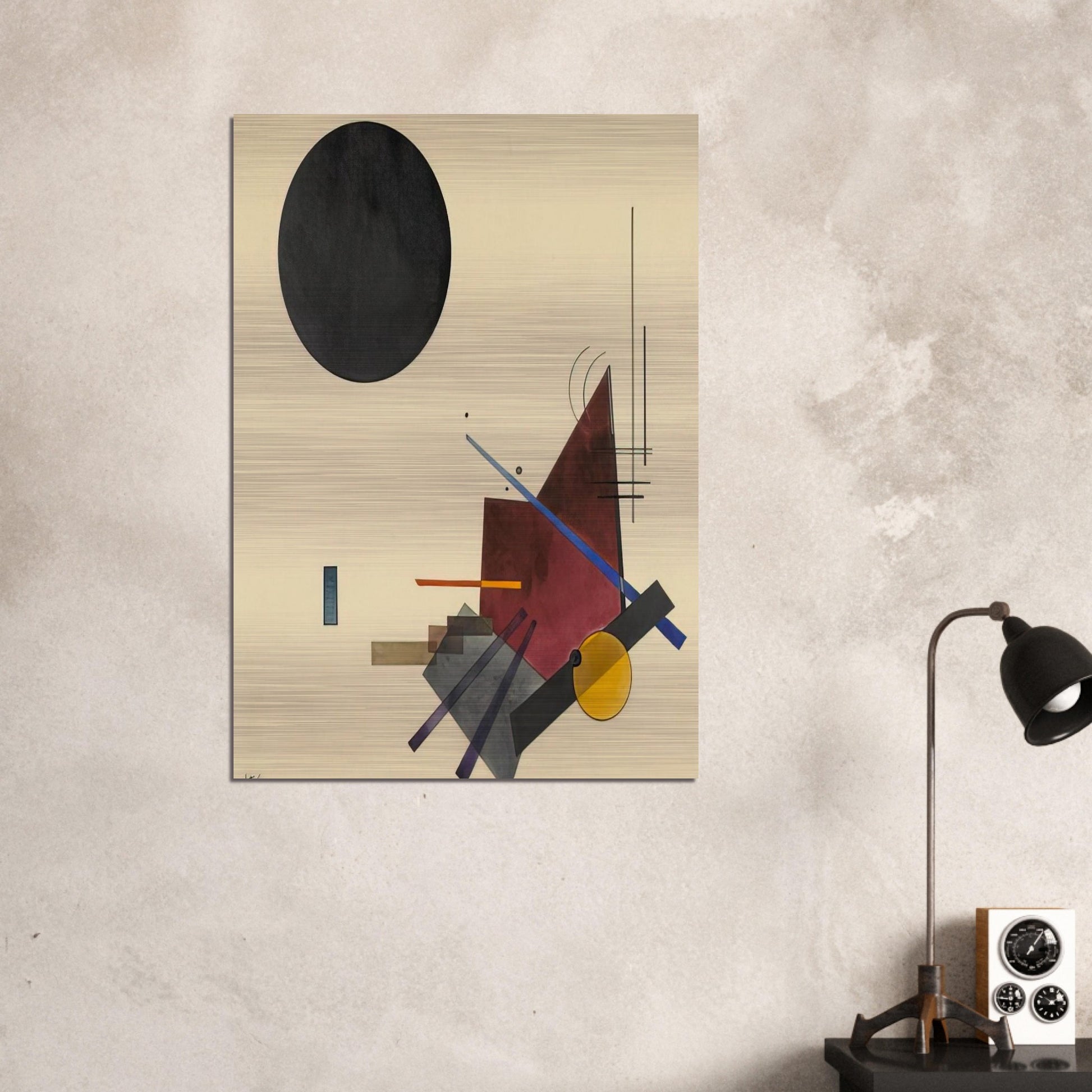 BLACK RELATIONSHIP 1924 - Wassily Kandinsky Brushed Aluminum Print - 70x100 cm / 28x40 inches | Wassily Kandinsky Aluminum Print | Wassily Kandinsky Prints