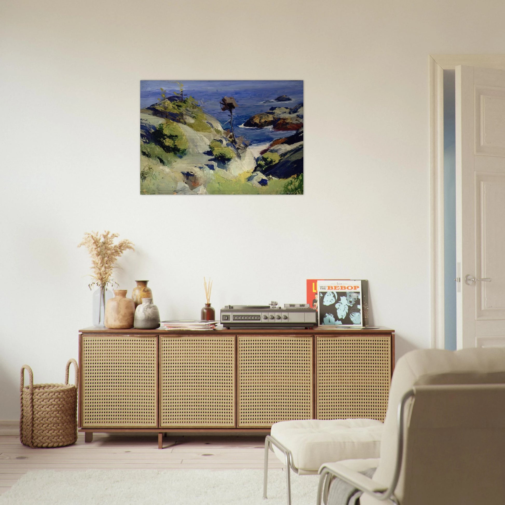 Monhegan Landscape - Edward Hopper Brushed Aluminum Print - 70x100 cm / 28x40 inches | Edward Hopper Aluminum Print | Edward Hopper Prints