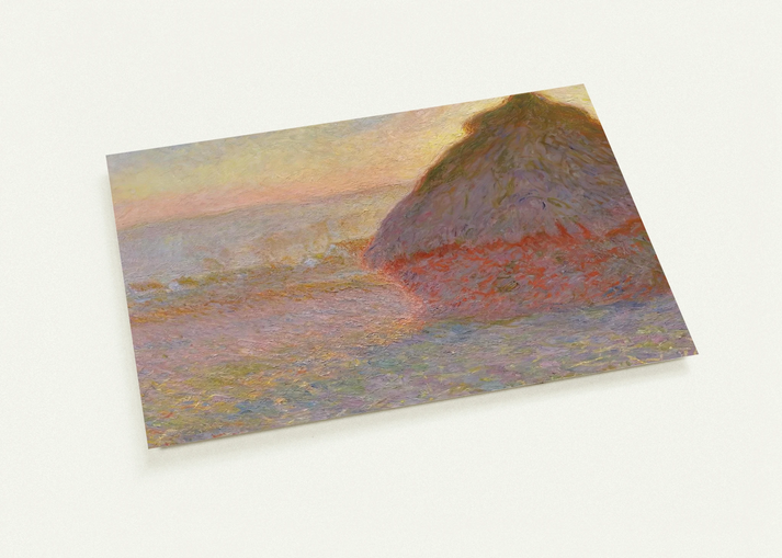 Grainstack Sunset By claude monet Pack of 10 Post Cards | claude monet Post Cards | A6 (10.5 x 14.8 cm) - 4.1 x 5.8 inches