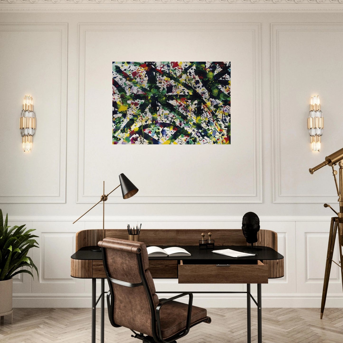 Green Buddha - Sam Francis Brushed Aluminum Print - 70x100 cm / 28x40 inches | Sam Francis Aluminum Print | Sam Francis Prints