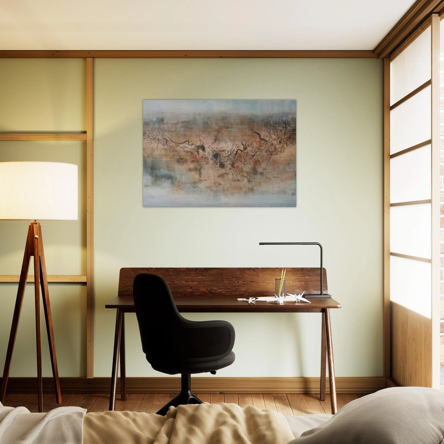 VENT ET POUSSI RE 1957 - Zao Wou-Ki Brushed Aluminum Print - 70x100 cm / 28x40 inches | Zao Wou-Ki Aluminum Print | Zao Wou-Ki Prints