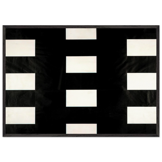 White and Black - Ellsworth Kelly 70x100 cm / 28x40 inches Framed Art Print – Black Wooden Frame