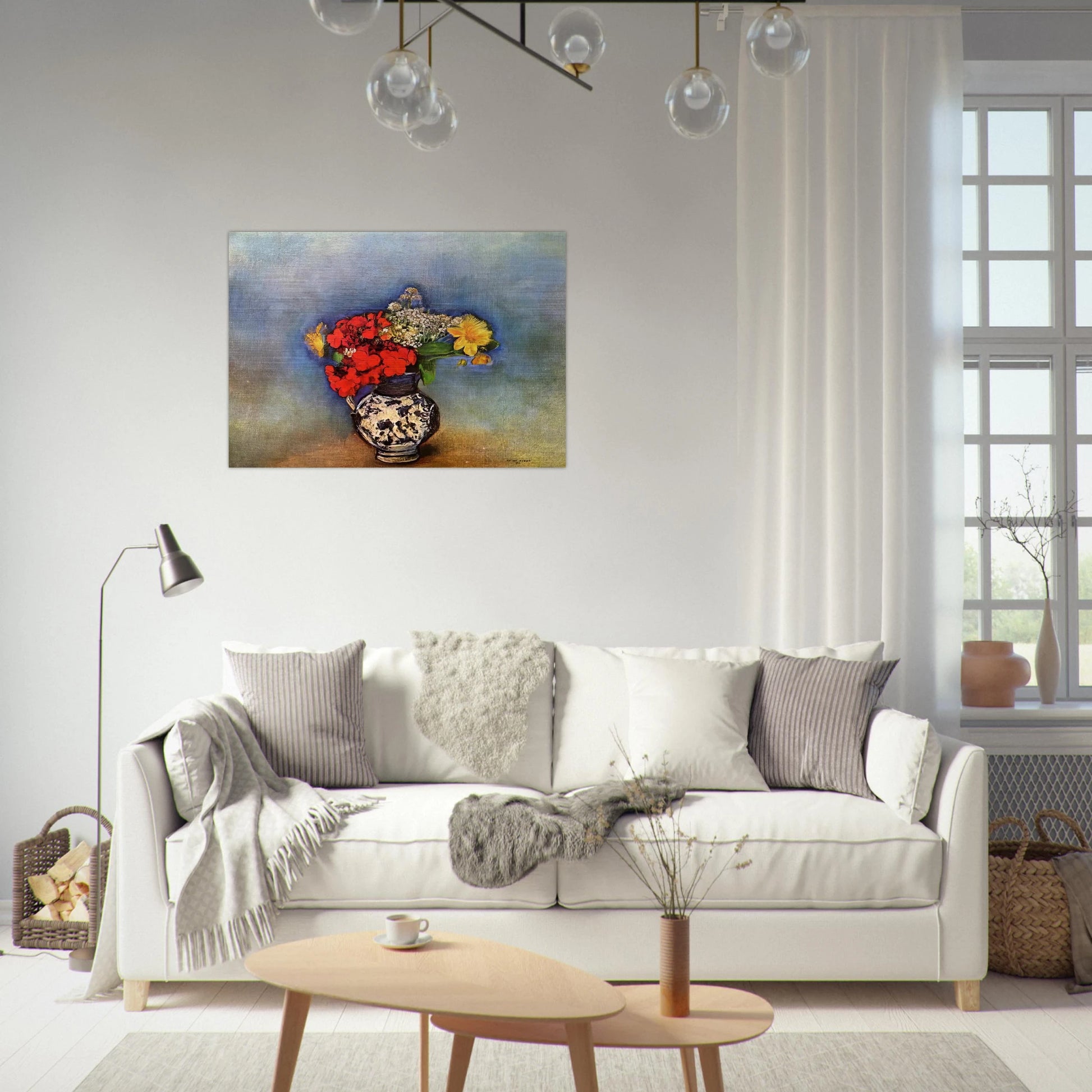 GERANIUMS 1910 - Odilon Redon Brushed Aluminum Print - 70x100 cm / 28x40 inches | Odilon Redon Aluminum Print | Odilon Redon Prints