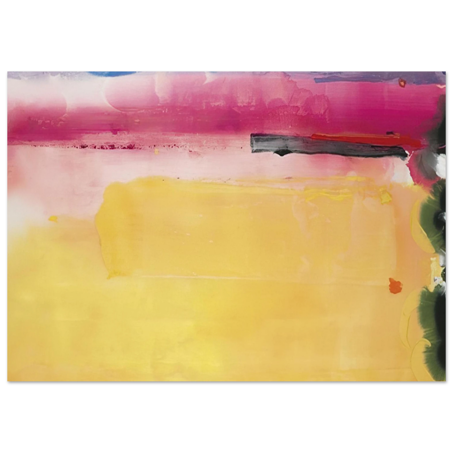 Helen Frankenthaler - Black-Eyed Susan - 1988 Wall art - A2 (42 x 59.4  cm) - Premium Wooden Framed Poster With Fine Art Paper-canvas - White frame