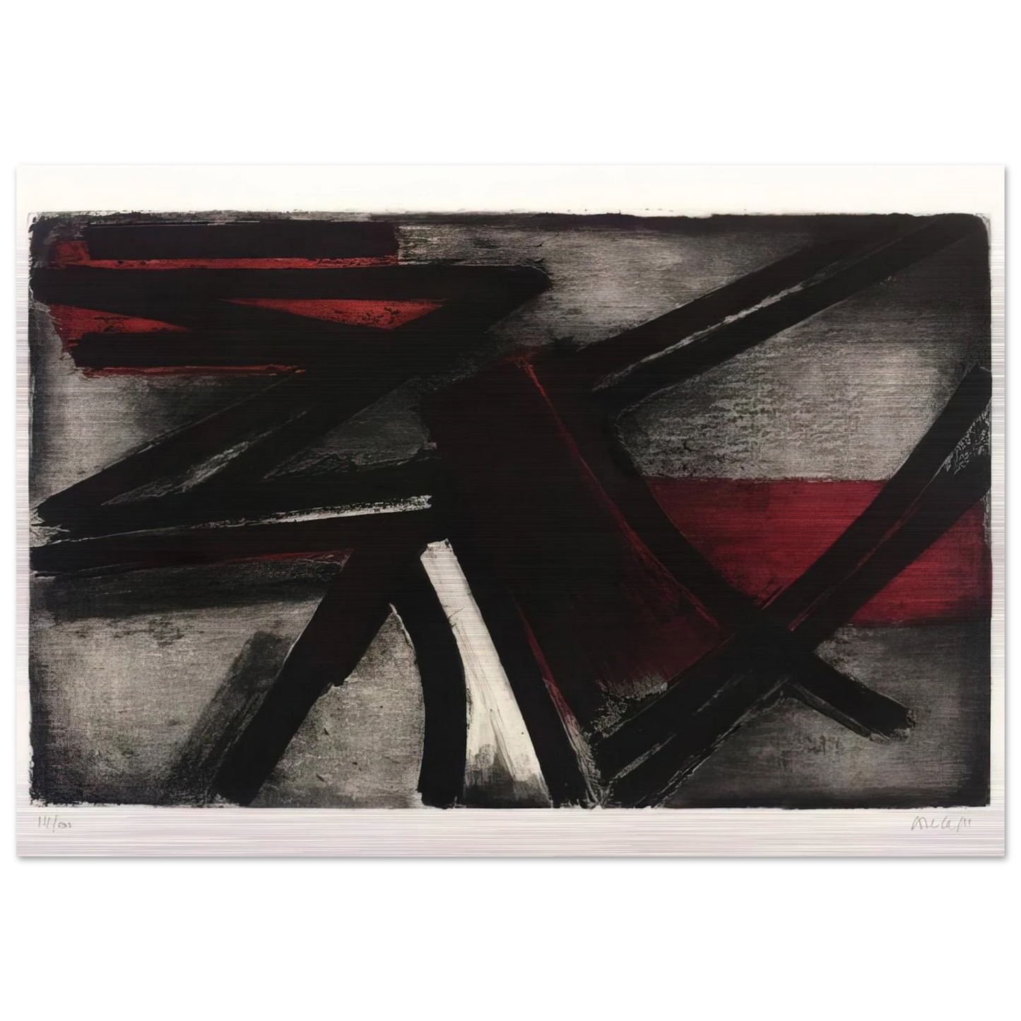 Etching No. 2 - 1952 - Pierre Soulages Brushed Aluminum Print - 70x100 cm / 28x40 inches | Pierre Soulages Aluminum Print | Pierre Soulages Prints