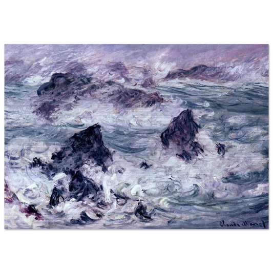 Storm at Belle-Ile - claude monet Brushed Aluminum Print - 70x100 cm / 28x40 inches | claude monet Aluminum Print | claude monet Prints