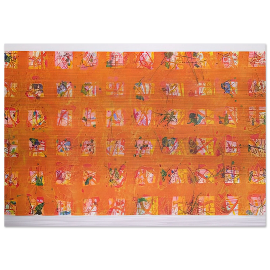 Pioggia d'Oro  Golden Rain  - Sam Francis Brushed Aluminum Print - 70x100 cm / 28x40 inches | Sam Francis Aluminum Print | Sam Francis Prints