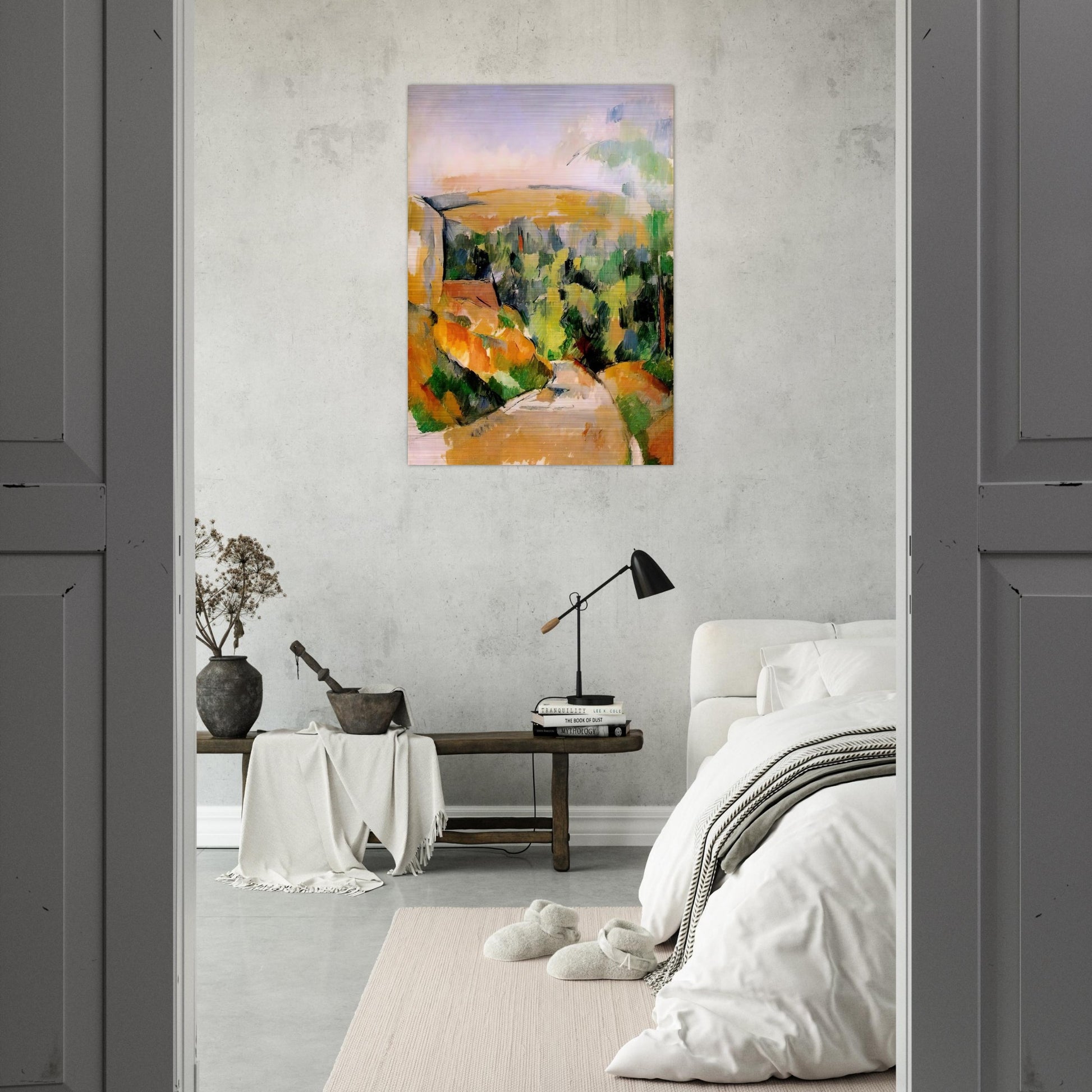 The Bend in the road - Paul Cézanne Brushed Aluminum Print - 70x100 cm / 28x40 inches | Paul Cézanne Aluminum Print | Paul Cézanne Prints