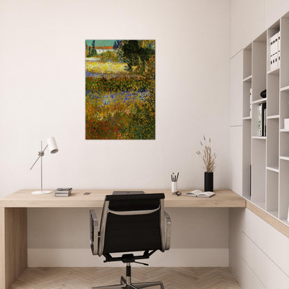 Flowering Garden - Vincent van Gogh Brushed Aluminum Print - 70x100 cm / 28x40 inches | Vincent van Gogh Aluminum Print | Vincent van Gogh Prints