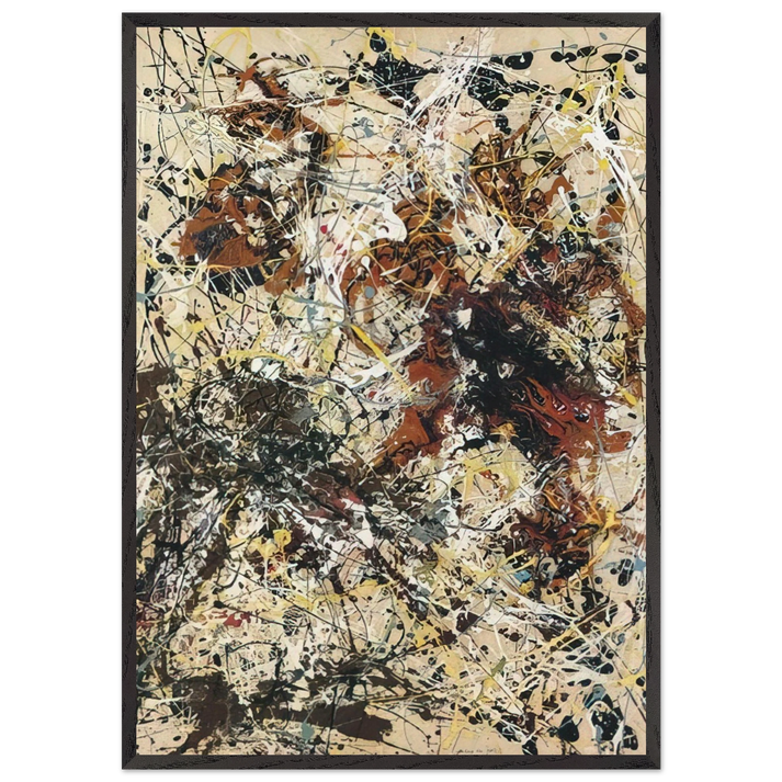 NUMBER 12 1949 - Jackson Pollock 70x100 cm / 28x40 inches Framed Art Print – Black Wooden Frame