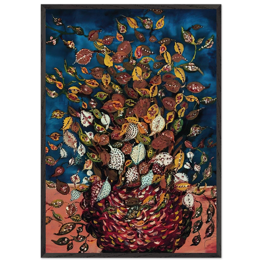 Le Bouquet de Feuilles - Naive Art Primitivism - Seraphine Louis 70x100 cm / 28x40 inches Framed Art Print – Black Wooden Frame