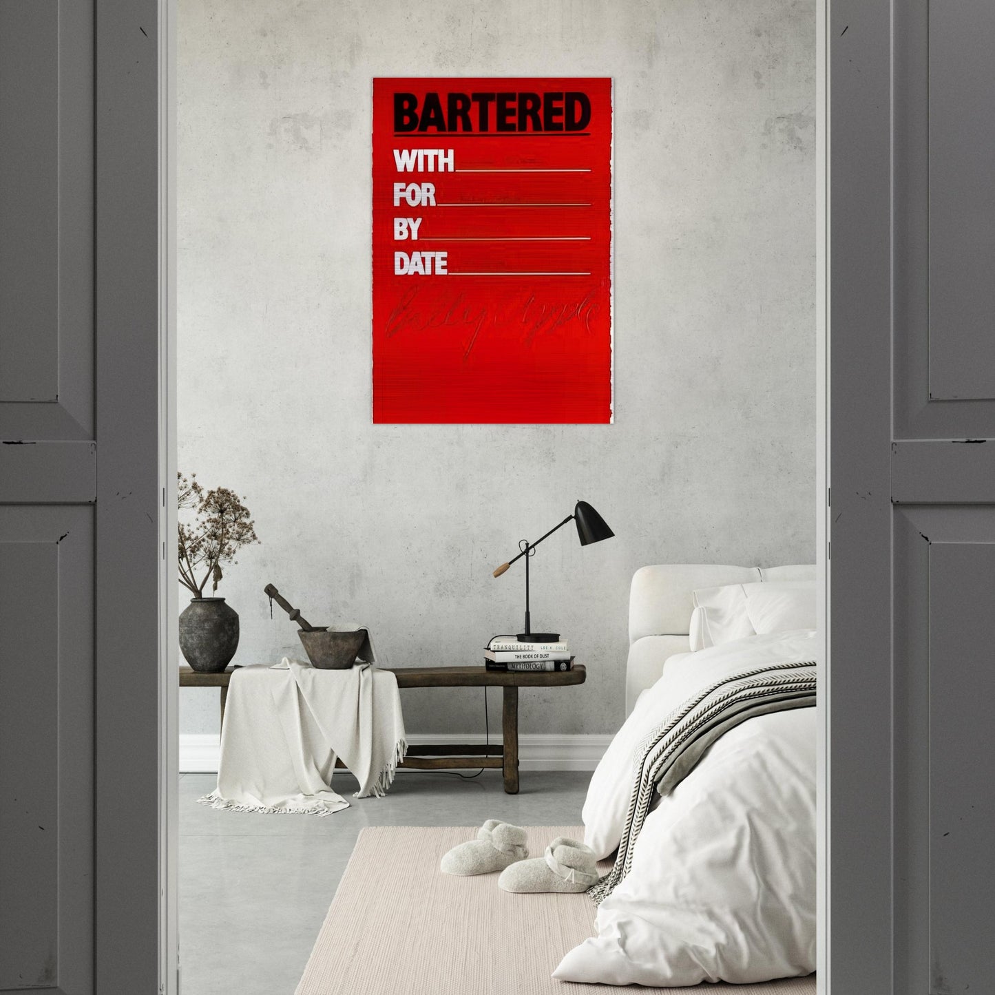 Bartered - 1986 - Billy Apple Brushed Aluminum Print - 70x100 cm / 28x40 inches | Billy Apple Aluminum Print | Billy Apple Prints