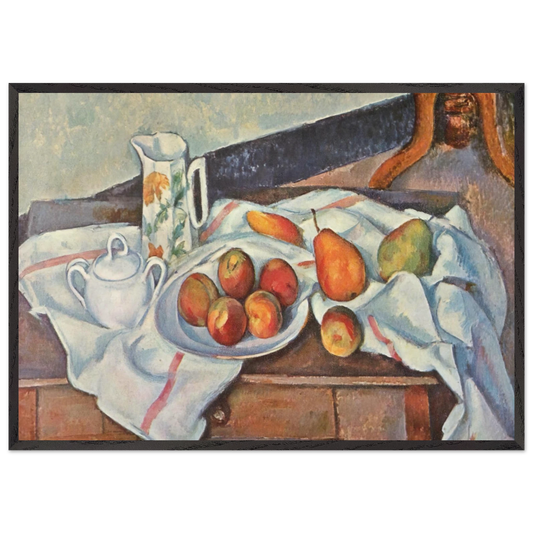 Still Life with Sugar - Paul Cezanne 70x100 cm / 28x40 inches Framed Art Print – Black Wooden Frame