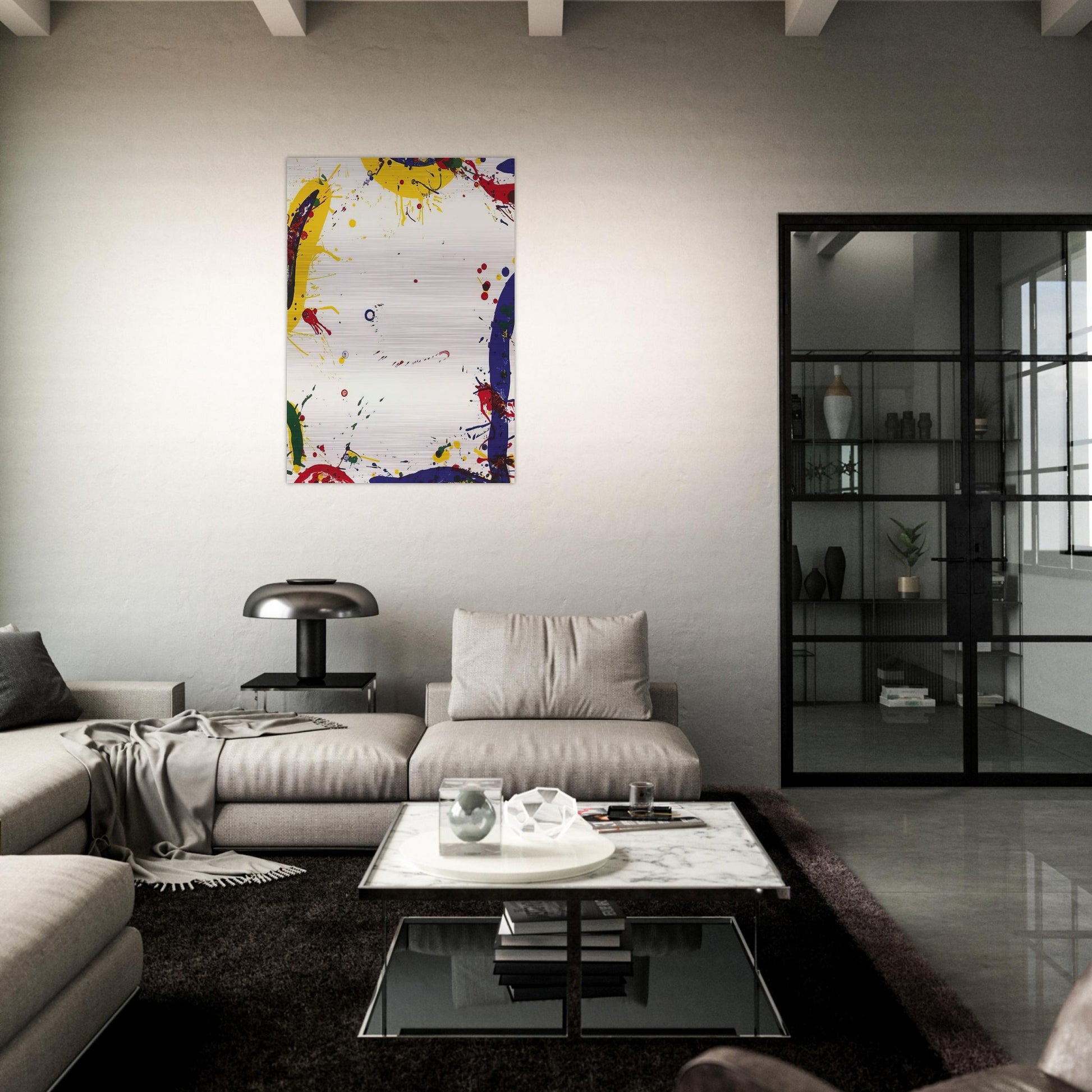 Upper Yellow II  Lembark L73  - Sam Francis Brushed Aluminum Print - 70x100 cm / 28x40 inches | Sam Francis Aluminum Print | Sam Francis Prints