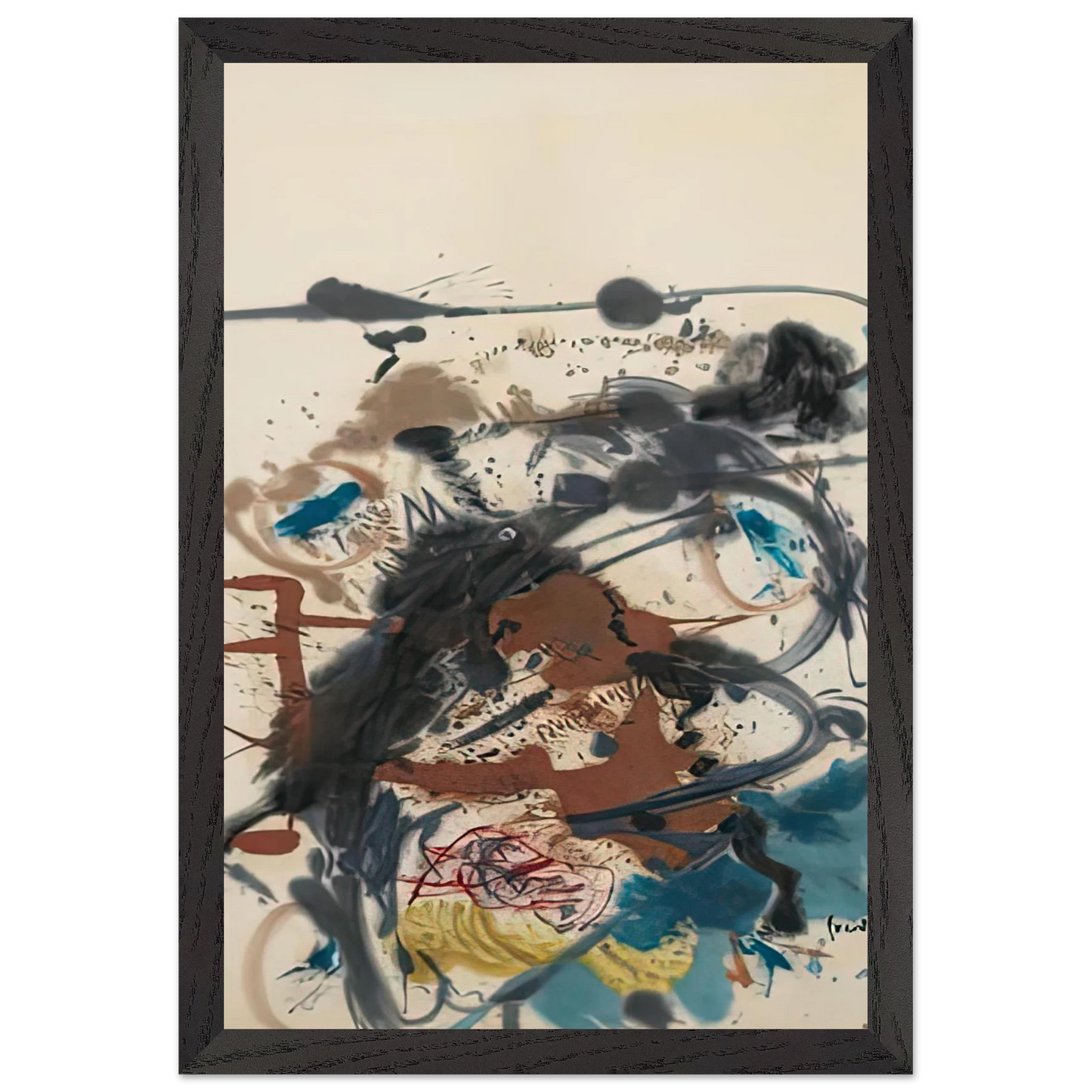 Helen Frankenthaler - Winter Hunt, 1958- Wall Art - 21x29.7 cm / 8x12" - Premium Wooden Framed Poster With Fine Art Paper-canvas - Wood frame