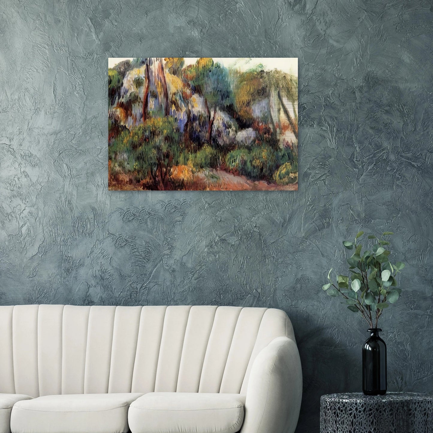 Purple Landscape - Pierre-Auguste Renoir Brushed Aluminum Print - 70x100 cm / 28x40 inches | Pierre-Auguste Renoir Aluminum Print | Pierre-Auguste Renoir Prints