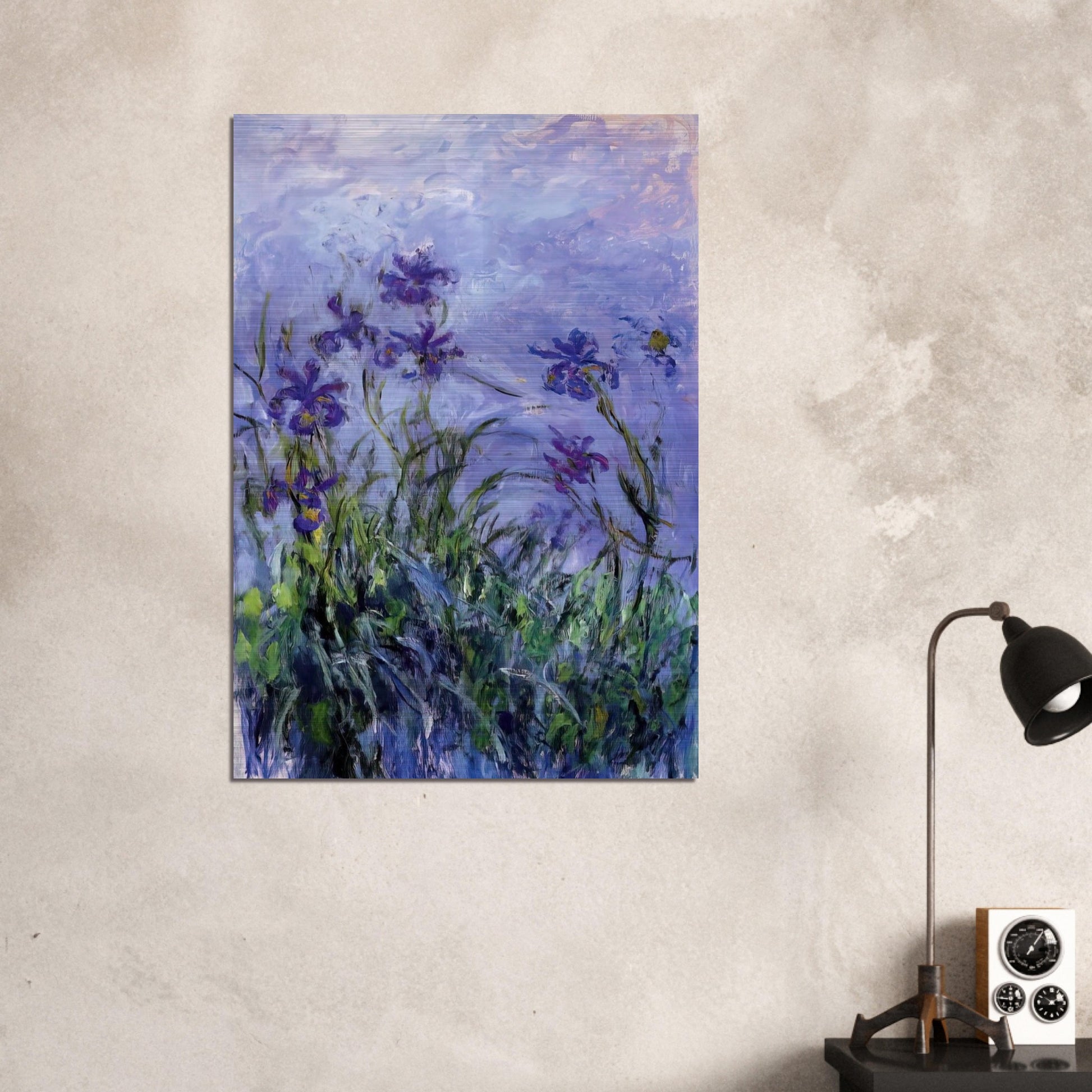 Lilac Irises - claude monet Brushed Aluminum Print - 70x100 cm / 28x40 inches | claude monet Aluminum Print | claude monet Prints