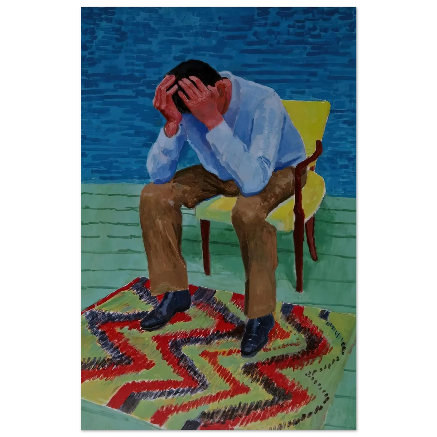 David Hockney - David Hockney Wall art - 21x29.7 cm / 8x12" - Premium Wooden Framed Poster With Fine Art Paper - Black frame