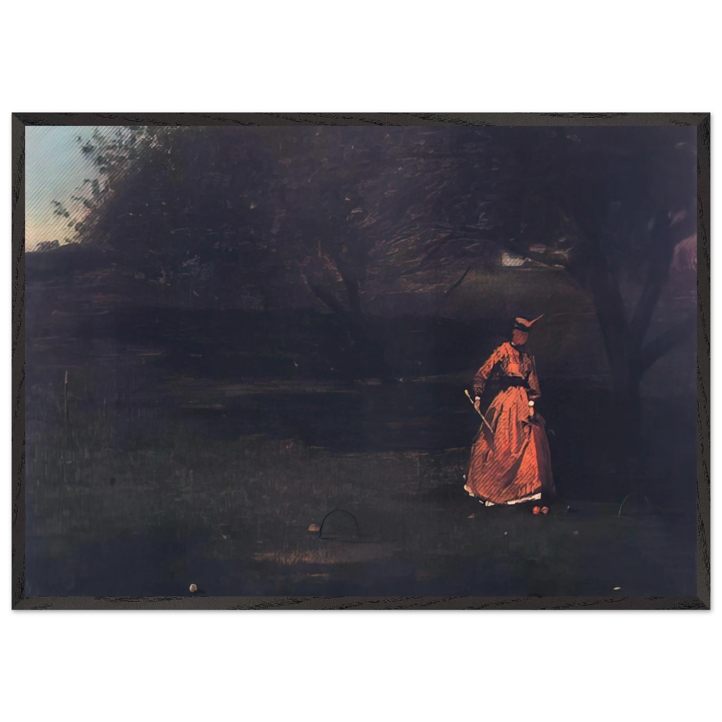 CROQUET PLAYERS 1 - Winslow Homer 70x100 cm / 28x40 inches Framed Art Print – Black Wooden Frame