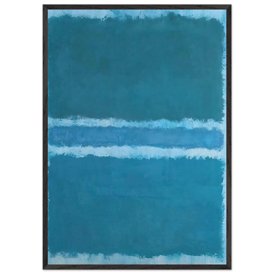 Untitled Blue Divided by Blue - 1966 - Mark Rothko 70x100 cm / 28x40 inches Framed Art Print – Black Wooden Frame