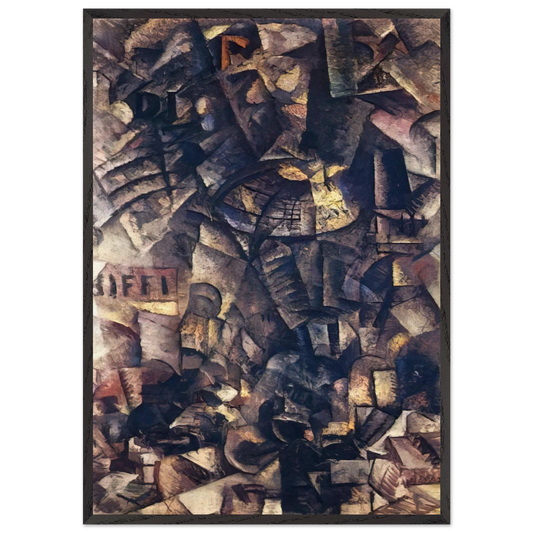 GALLERIA IN MILAN - Carlo Carra 70x100 cm / 28x40 inches Framed Art Print – Black Wooden Frame