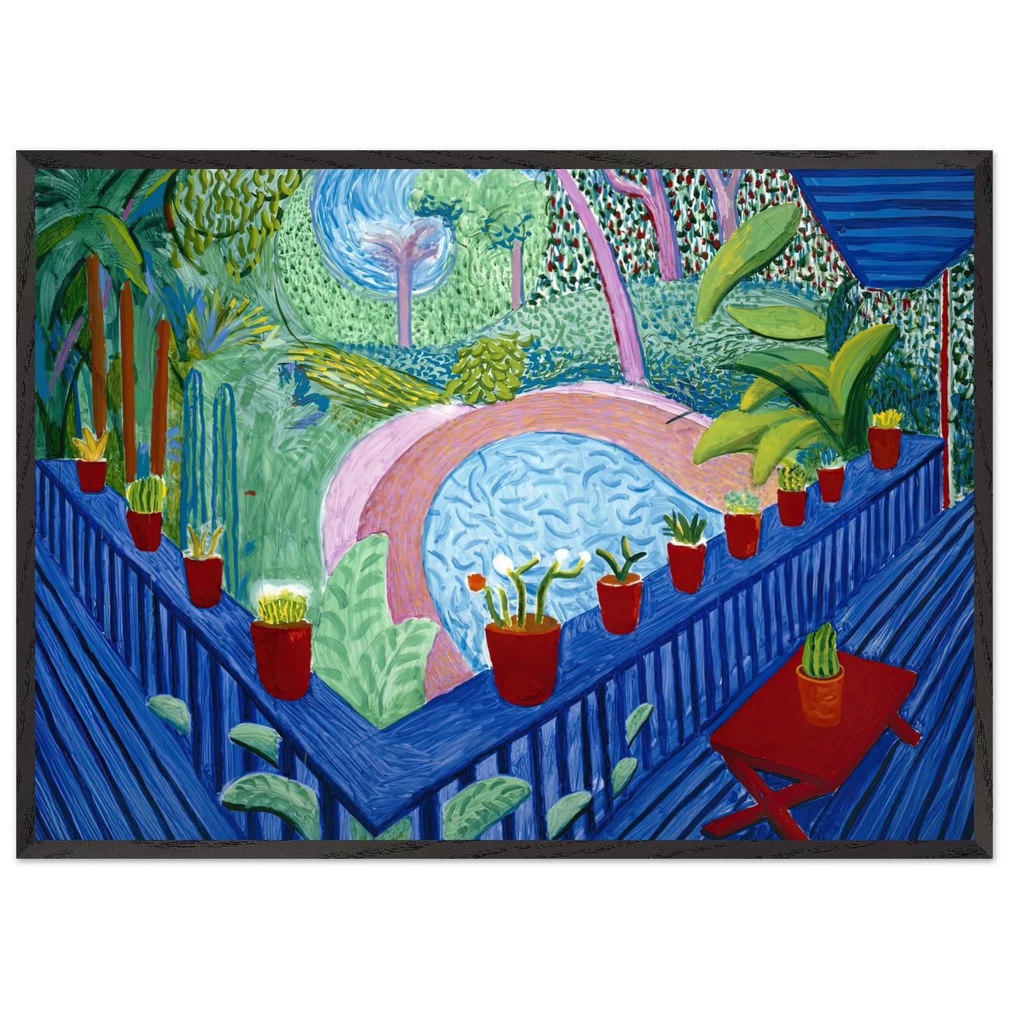 David Hockney - David Hockney Wall art - 13x18 cm / 5x7 inches - Premium Wooden Framed Poster With Fine Art Paper-canvas - Wood frame