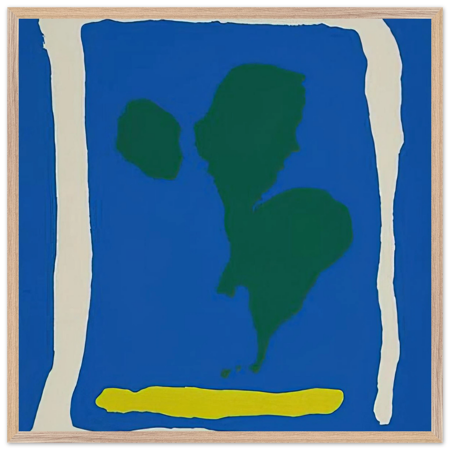 Helen Frankenthaler - Air Frame - 1965 Wall art - 40x40 cm / 16x16 inches - Premium Wooden Framed Poster With Fine Art Paper-canvas - Black frame