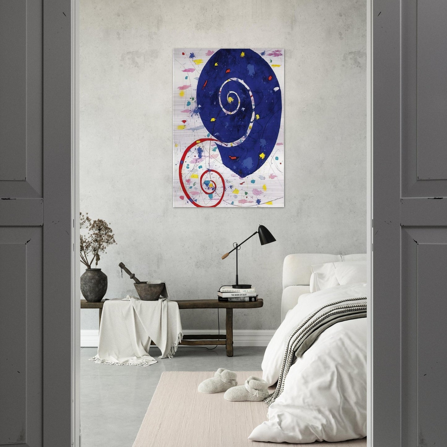 Ammonite  SFM 82-063  - Sam Francis Brushed Aluminum Print - 70x100 cm / 28x40 inches | Sam Francis Aluminum Print | Sam Francis Prints