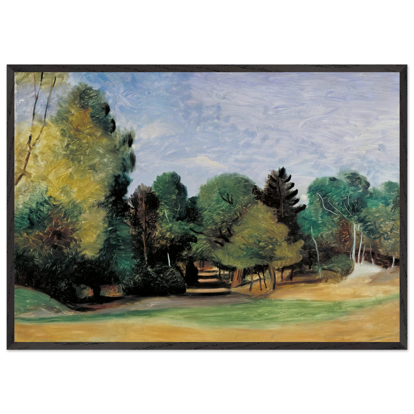 LANDSCAPE NEAR BARBIZON 1922 - Andre Derain 70x100 cm / 28x40 inches Framed Art Print – Black Wooden Frame