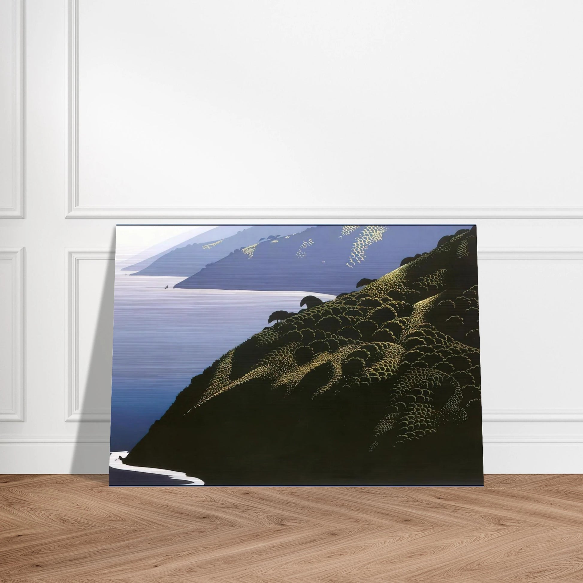 Big Sur Calm - Eyvind Earle Brushed Aluminum Print - 70x100 cm / 28x40 inches | Eyvind Earle Aluminum Print | Eyvind Earle Prints