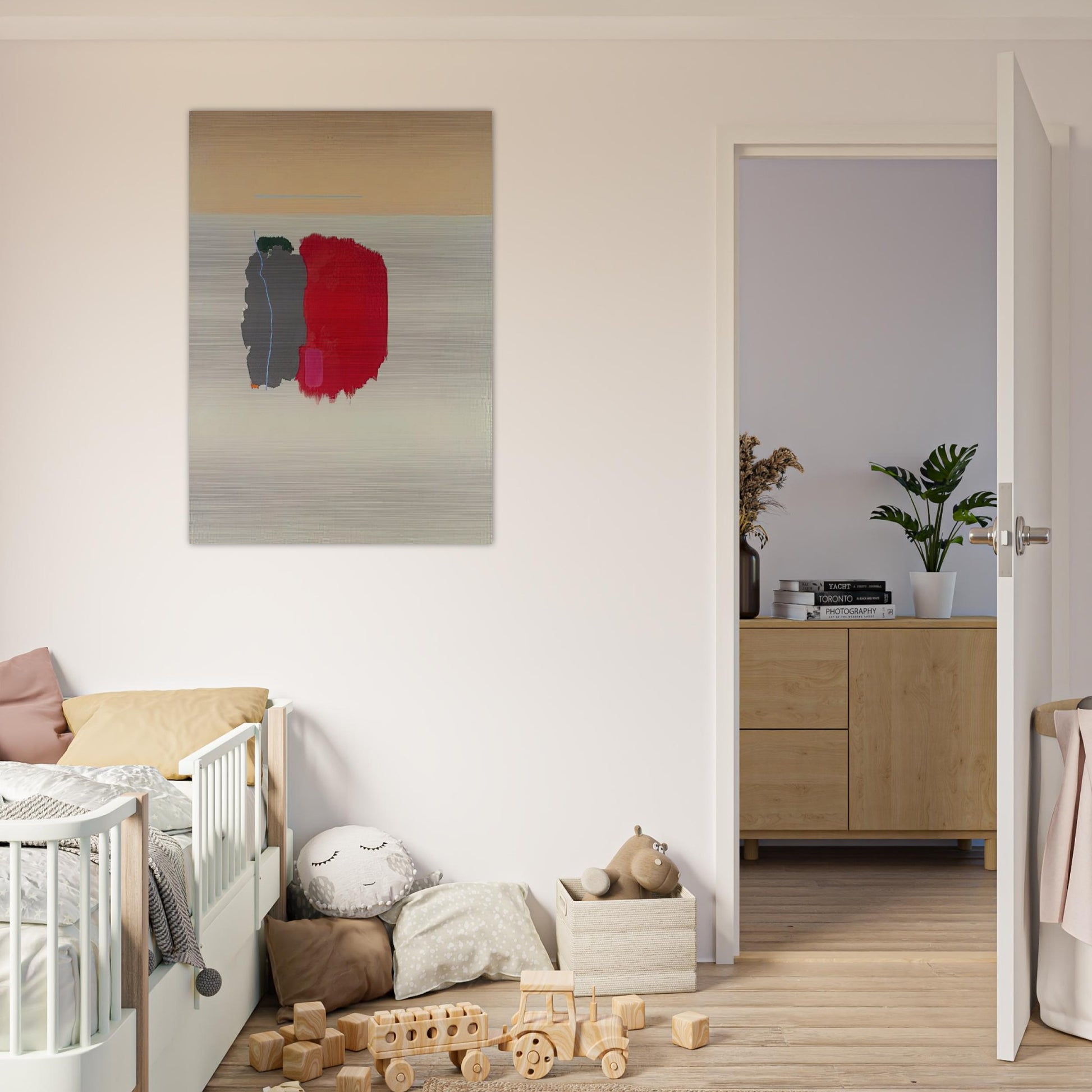 Red Spot - 1954 - John Ferren Brushed Aluminum Print - 70x100 cm / 28x40 inches | John Ferren Aluminum Print | John Ferren Prints