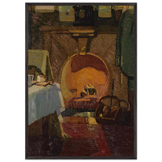 Firelight - 1919 - Grace Cossington Smith 70x100 cm / 28x40 inches Framed Art Print – Black Wooden Frame