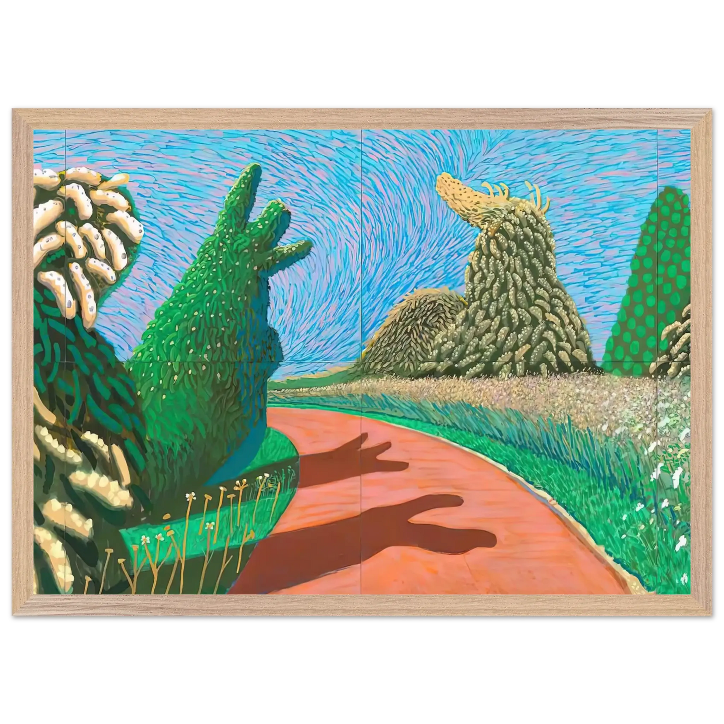 David Hockney - David Hockney Wall art - 30x40 cm / 12x16 Inches - Premium Wooden Framed Poster With Fine Art Paper - White frame