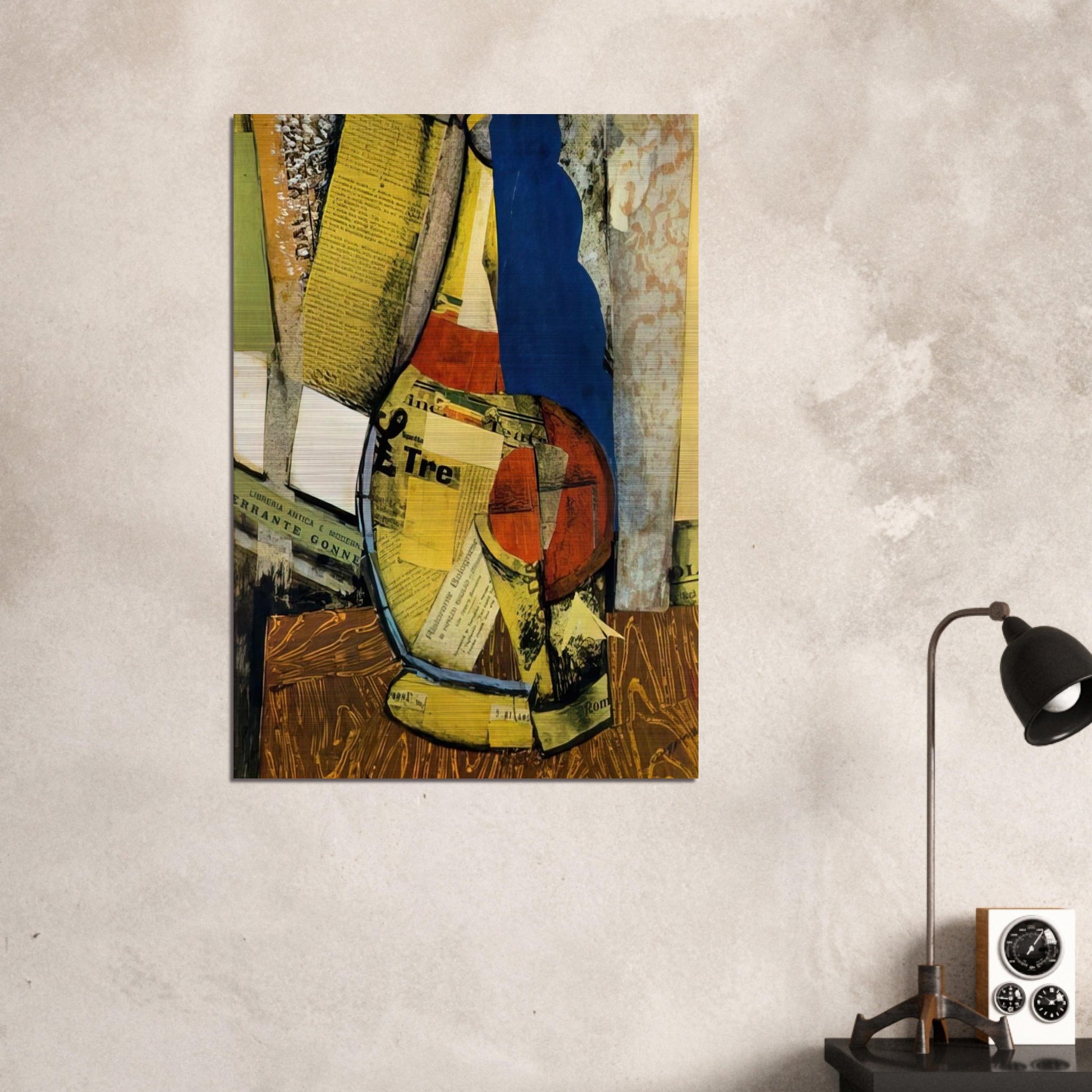 FIASCO E BICCHIERE - Carlo Carra Brushed Aluminum Print - 70x100 cm / 28x40 inches | Carlo Carra Aluminum Print | Carlo Carra Prints